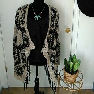 Aztec Print Chunky Sweater | Size L